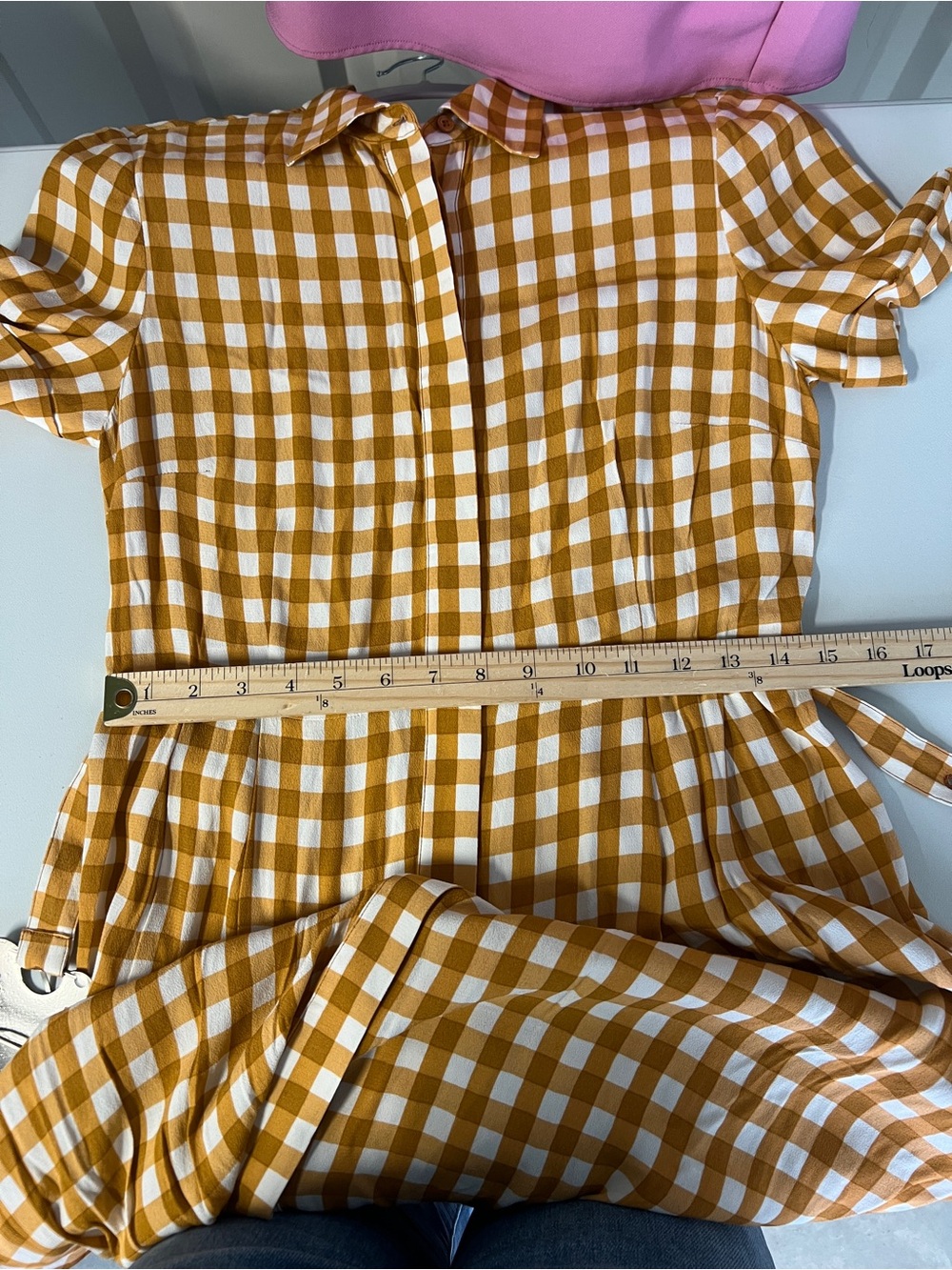 Uterqüe Mustard Gingham Maxi Dress - Picture 15 of 16
